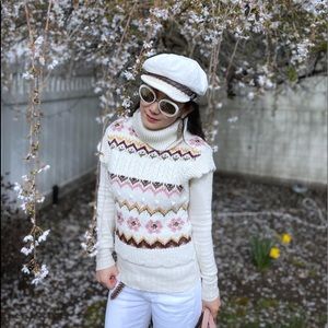 Mango vintage floral vest Sz XS